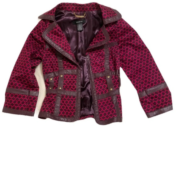 Arden B Pink/Purple Leather Jacket - Picture 5 of 16